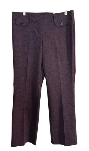 LOFT Original Fit Dress Trouser Woman's Size 10 Maroon Business Professional NWT thumbnail 1