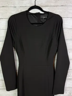 Lulus Flawless Esteem Black Long Sleeve Cutout Column Maxi Dress Size Large thumbnail 4