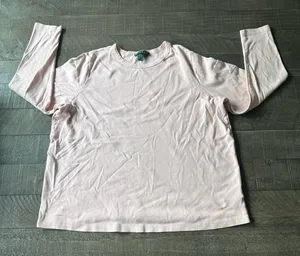 Ralph‎ Lauren Women's Light Pink Arm Pocket Long Sleeve Tee Size 1X thumbnail 1