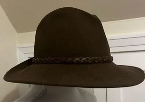 Brown Fedora Hat 100% Wool Made in USA small thumbnail 1