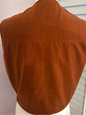 Vintage Hamdmade Rust Color Open Front Vest Brown thumbnail 3
