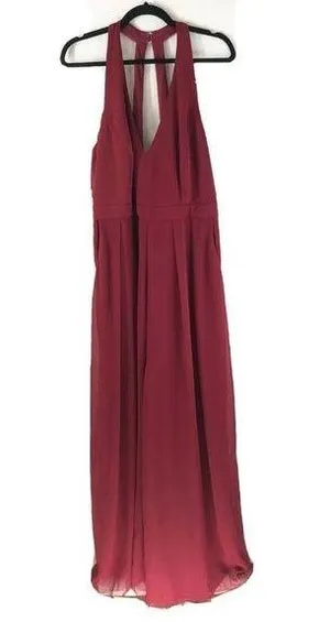 Dessy Collection Vivian Diamond Jumpsuit Sleeveless Wide Leg Flowy Red Size 18 thumbnail 1