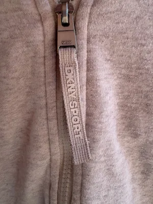 DKNY Small Tan Hoodie Full Zip Sweatshirt Size L thumbnail 4