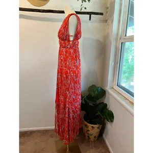 Astr The Label Pascadero Orange Abstract Maxi Gown Dress Size XS thumbnail 3
