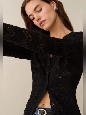 NWT Few Moda Silva Sweater Size Medium M Black Wool long sleeve top Kourt thumbnail 2
