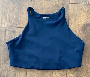 Splits59 Midnight Blue High Neck sports bra size Medium thumbnail 1