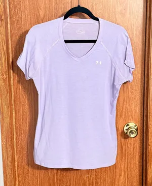 Under Armour Women's Light Purple V-Neck Tee thumbnail 1