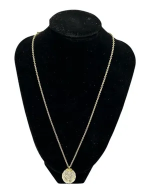 Vintage Gold Filled Glass Orb Pendant Necklace 18” Minimalist Gift thumbnail 1