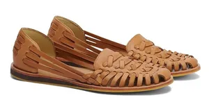 Nisolo Huarache Sandals Slip On Closed Toe Woven Leather Boho Almond Tan 9 thumbnail 1