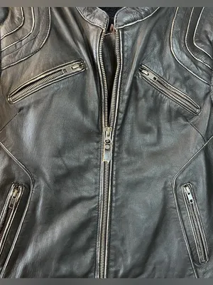 BLACK BRAND LEATHER MOTORCYCLE JACKET WOMEN'S CHARMER BLACK SIZE S/M Ret. $300 thumbnail 7