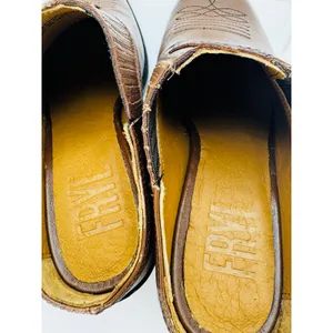 Frye Sacha Brown Leather Western Mule Booties Cowgirl Shoes Size 7 thumbnail 8