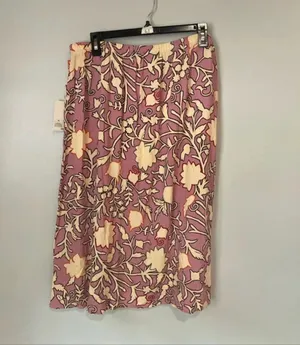 Knox Rose Women’s XL Pink Floral Boho Faux Wrap Front Midi Skirt NEW #1200 thumbnail 7