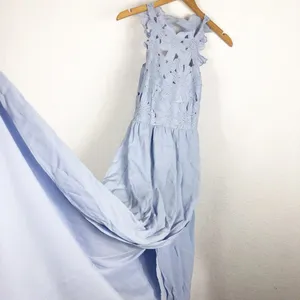 SAYLOR x Free People Melody Madi Maxi Dress Size XS Sky Blue Crochet Hi Low thumbnail 10