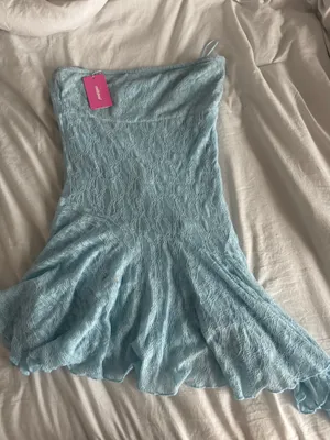 Strapless Edikted Dress light blue  thumbnail 1