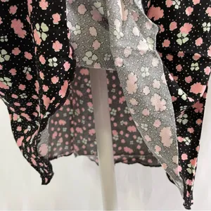 Free People New ​IRL Floral Print Slip Skirt Black Pink Combo Size 8 thumbnail 10