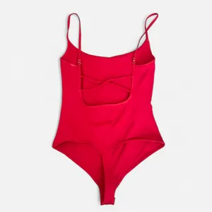 Free People Basique Bodysuit Strappy Criss Cross Back in Red Size Small thumbnail 7