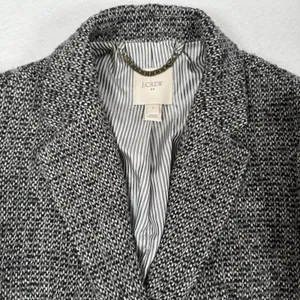 J Crew‎ Tweed Topcoat Coat Womens Size 2 Grey Black H1493 thumbnail 3
