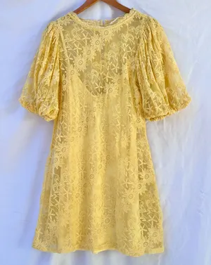 FREE PEOPLE x JEN’S PIRATE BOOTY NWOT VILLANOVA LACE PUFF SLEEVE MINI DRESS MED thumbnail 1