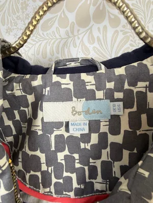 BODEN Gray and White Printed Canvas Heavy Utility Field Rain Jacket - Size - 6 thumbnail 7