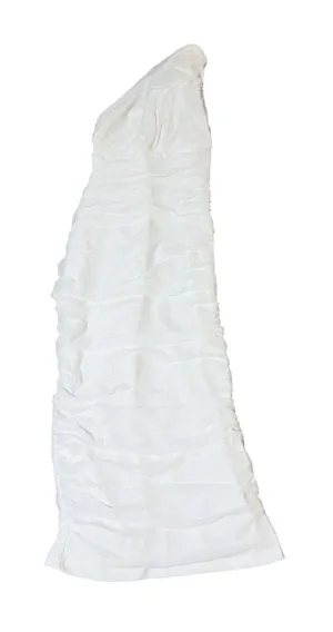 NWT OYS SZ Medium Sexy Bodycon One Shoulder Sleeveless Ruched Midi Dress Formal thumbnail 1