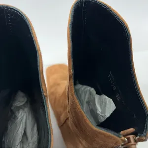 NWT Dorateymur Han Mid Calf Booties Tan Suede Womens Size 35‎ / US 5 thumbnail 5