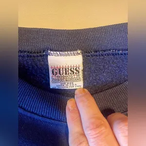 Vintage 90s Guess Blue Long Sleeve Crew Neck Sweatshirt thumbnail 5