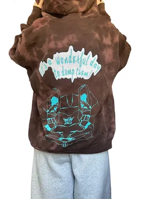 Boys Lie It’s A Wonderful Day To Dump Him Hoodie in Brown Tie Dye thumbnail 3