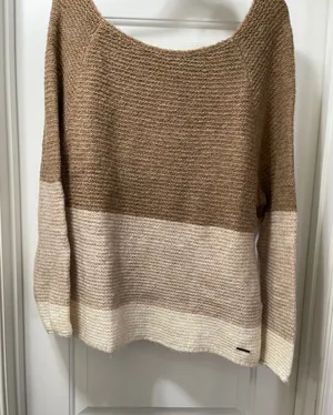 Abercrombie Fitch XL Colorblock Knit Sweater Scoop Neck Long‎ Sleeve Women thumbnail 1