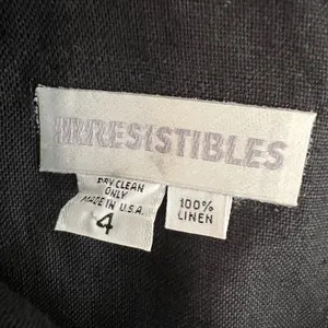 Vtg Irresistibles‎ Black 100% Linen Sheath Dress Size 4 Sleeveless Classic 90s thumbnail 6