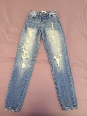 Nature Ripped Denim Mom Jeans thumbnail 1