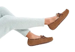 UGG Dakota Chestnut Brown Suede Leather Wool Lined Moccasin Slipper Loafer Shoes thumbnail 1