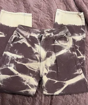 Cider High-Rise Skinny Tie-Dye Jeans in Purple and Cream thumbnail 1
