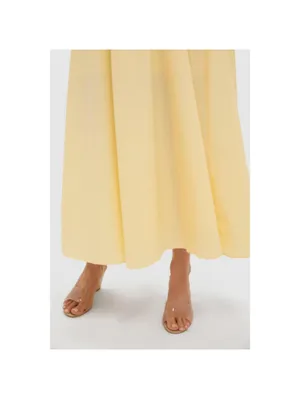 Tuckernuck Moon River Light Yellow V-Neck Maxi Dress Size M cottagecore spring thumbnail 6