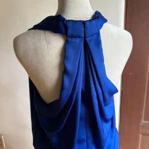 RAMY BROOK Marie Knot Front Sleeveless Mini Dress Charmeuse Cobalt Blue | Medium thumbnail 5