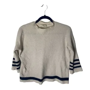 Madewell Cream Sweater w Stripe Detail | Size Small thumbnail 2