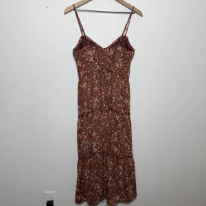 Trixxi Women Forest Fairy Maxi Dress Large Brown Floral Babydoll Cottagecore Boh thumbnail 9