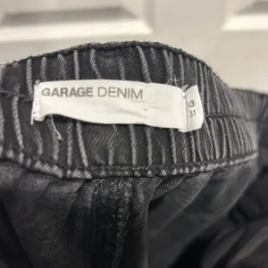 Garage Denim Black Wide Leg Elastic Waist Jeans Size 13/31 Organic Cotton Mix thumbnail 8