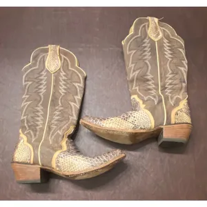 Idyllwind Triad Exotic Python Snip Toe Western Boots Brown Size 9B Cowgirl Rodeo thumbnail 6