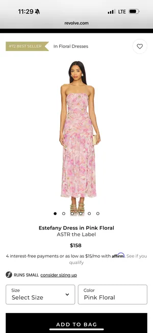 Revolve Pink Floral Dress thumbnail 4