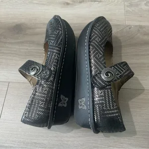 ALEGRIA BY‎ PG LITE BLACK & SILVER METALLIC MARY JANES Sz 38 EU PAL-532 8/8.5 US thumbnail 7