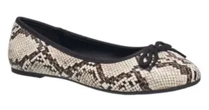 French Connection Diana Snake Print Bow Ballet Flats Women’s 6 thumbnail 1