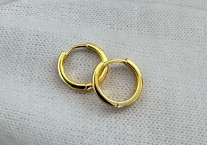 10mm Small Gold Hoop Earrings for Women thumbnail 3