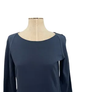 Armani Collezioni Draped Sheath Dress Classic Long Sleeve Navy Blue‎ Size 10 thumbnail 2