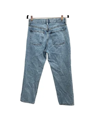 Old Navy High Rise Button Fly Slouchy Straight Leg Cropped Denim Jeans 2 / 28 thumbnail 4