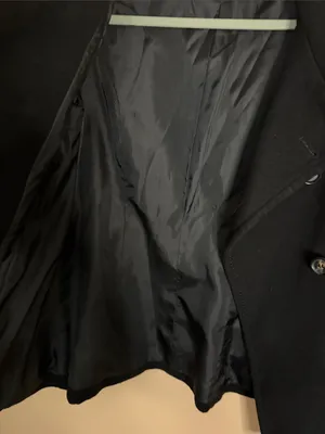 H&M Black Double-Breasted Wool-Blend Pea Coat thumbnail 3