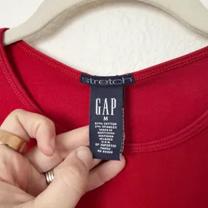 [Vintage] 90s Gap Red Stretch Cotton Long Sleeve T-Shirt Rhinestones Sz Medium M thumbnail 9