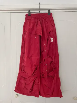 Yesstyle Drawstring Waist Cargo Pants Red thumbnail 5