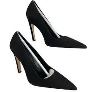 Good American Icon Suede BBlack Women's High Heels Made in Spain $275 NEW 7.5 thumbnail 2