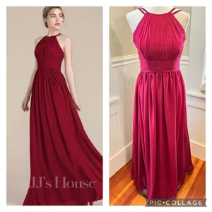 JJ's House Berry Chiffon Pleated A-Line Floor-Length Bridesmaid Dress S/M thumbnail 13