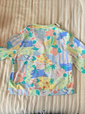 Vintage pastel color cropped soft jacket maximalist colorful print textile Multiple Size L thumbnail 8